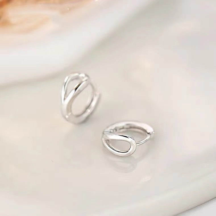 Women's Sterling Silver Plain Hoop Earrings-Jewearrings