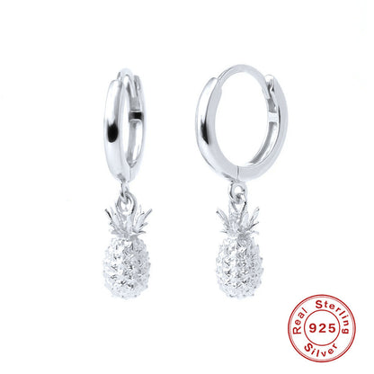 Women's Fashion Sterling Silver Rose Pineapple Earrings-Jewearrings