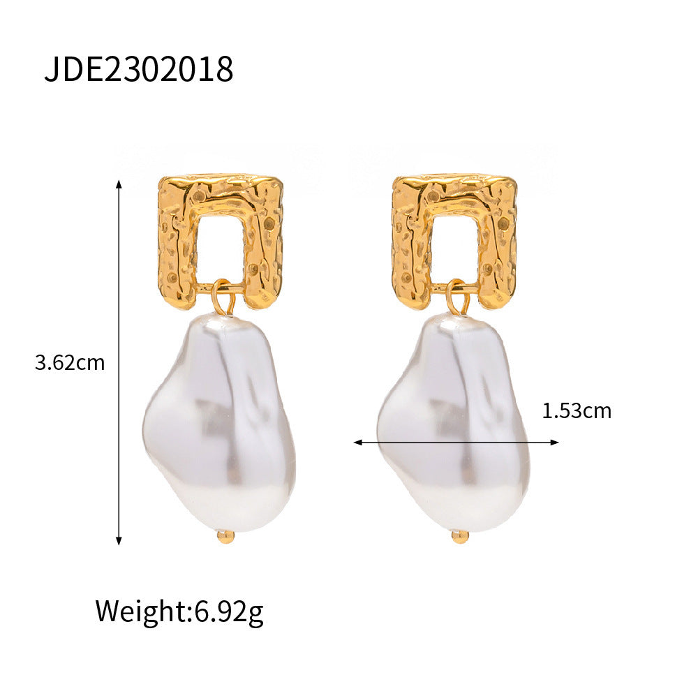 Retro In Ancient Style Irregular Natural Pearl Earrings-Jewearrings