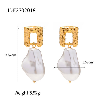 Retro In Ancient Style Irregular Natural Pearl Earrings-Jewearrings