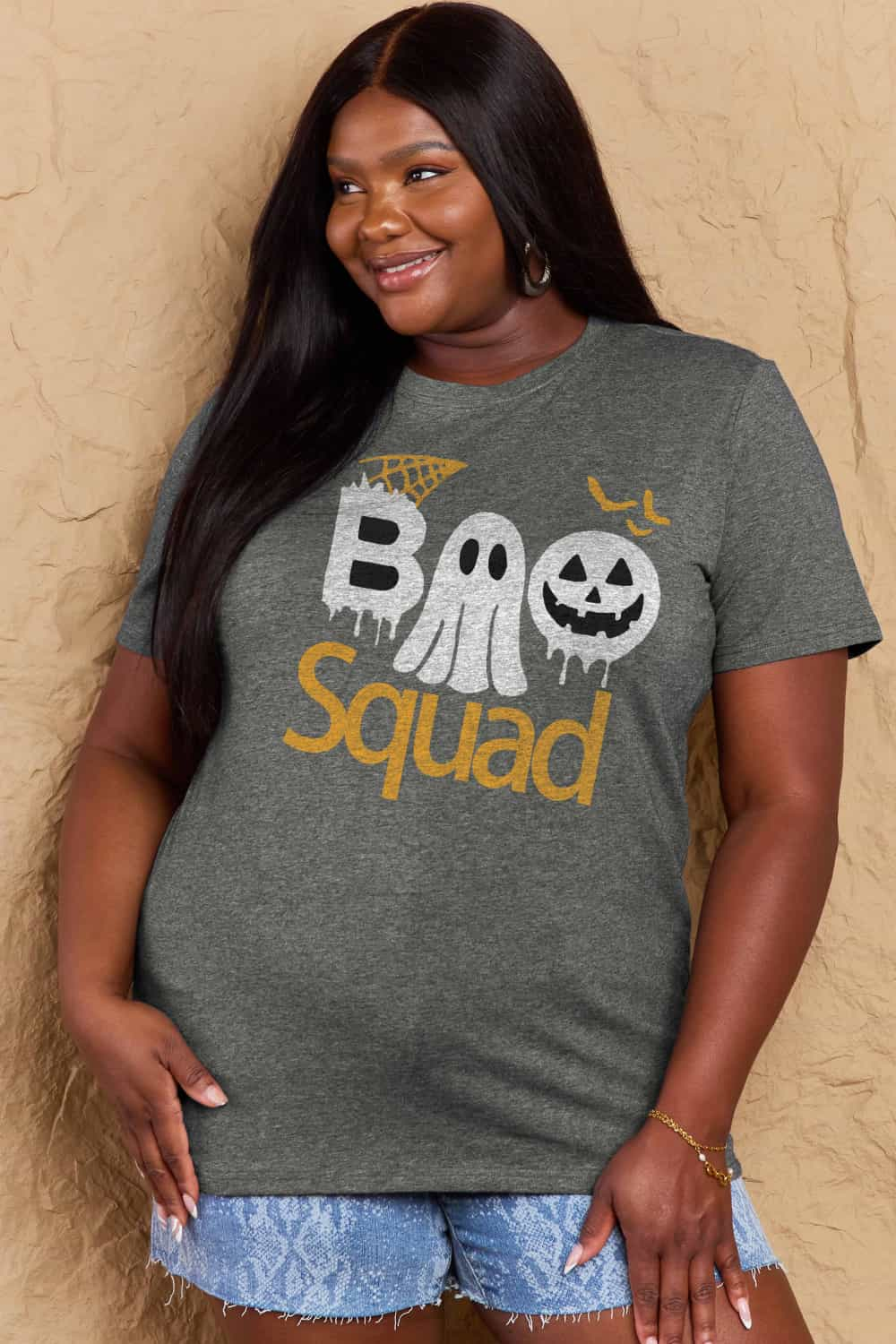 Simply Love Full Size BOO SQUAD Graphic Cotton T-Shirt-Jewearrings