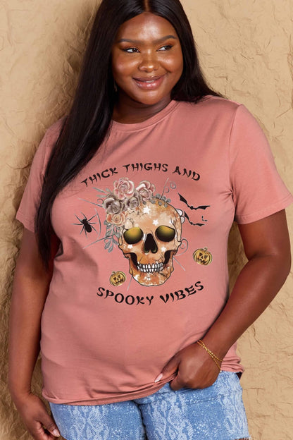 Simply Love Full Size THICK THIGHS AND SPOOKY VIBES Graphic Cotton T-Shirt-Jewearrings