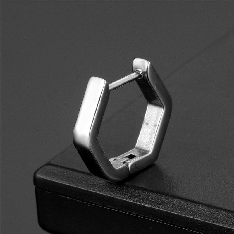 Stainless Steel Creative Hoop Earrings Women Triangular Earrings Fashion Jewelry Huggie Men Punk Hiphop-Jewearrings