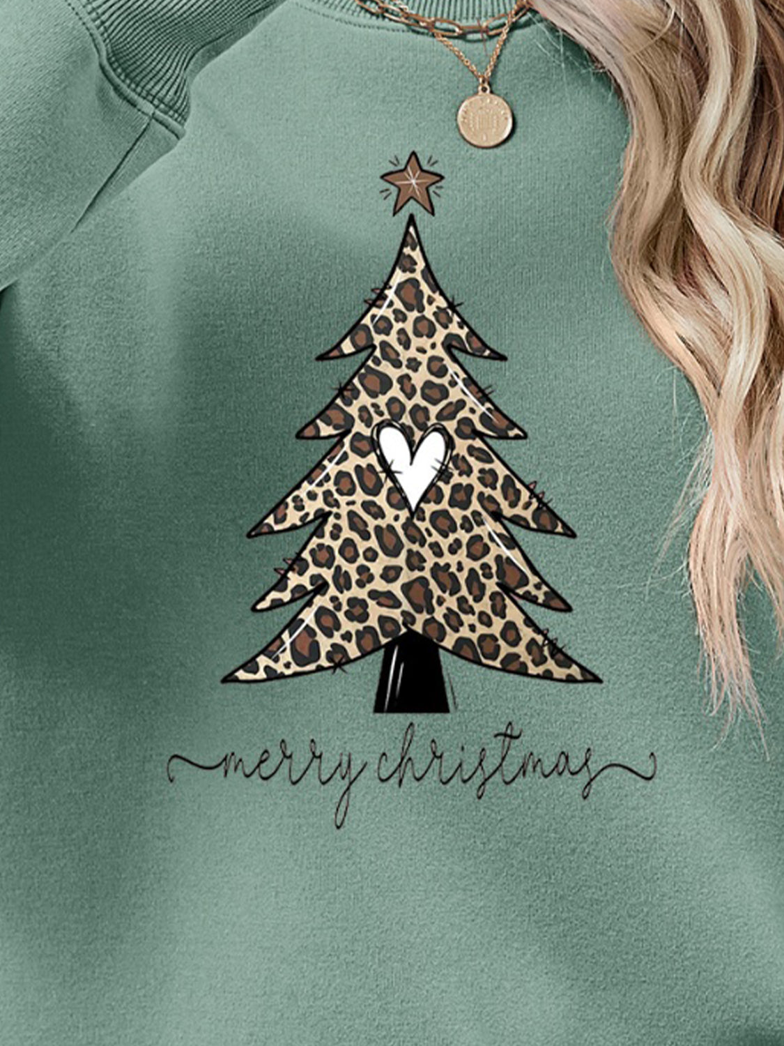 Christmas Tree Graphic Long Sleeve Sweatshirt-Jewearrings