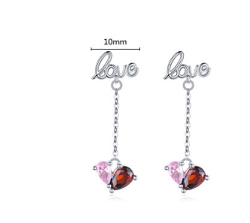 S925 Sterling Silver European And American LOVE Letter Stud Earrings-Jewearrings