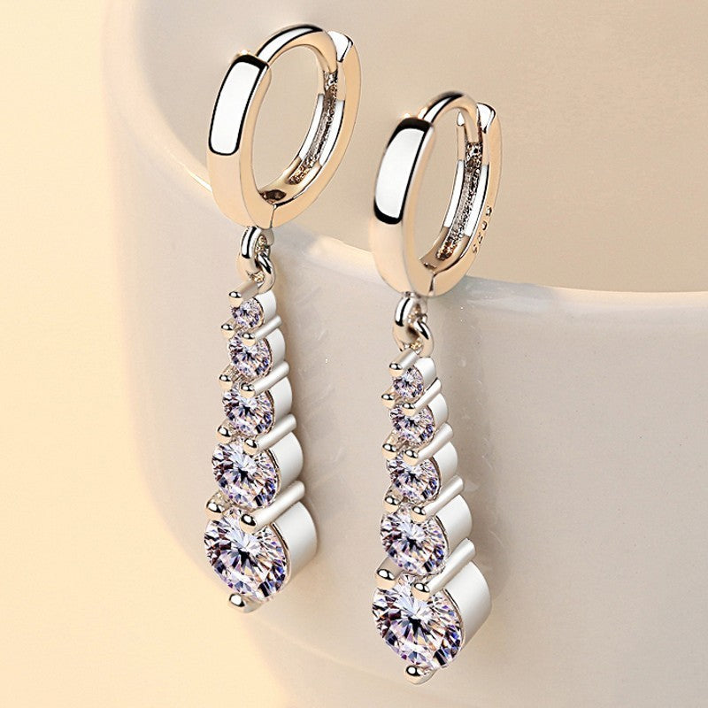 Fashion Silver-plated Earrings Drop Diamonds-Jewearrings