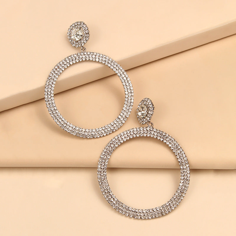 Golden Retro Exaggerated Silver Earrings-Jewearrings