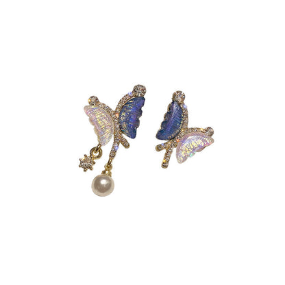 Women's Ins Special-interest Design Butterfly Pearl Earrings-Jewearrings