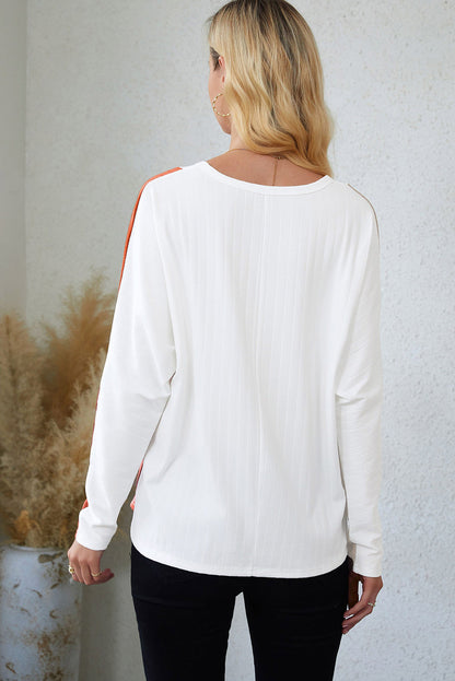 Color Block Long Sleeve T-Shirt-Jewearrings