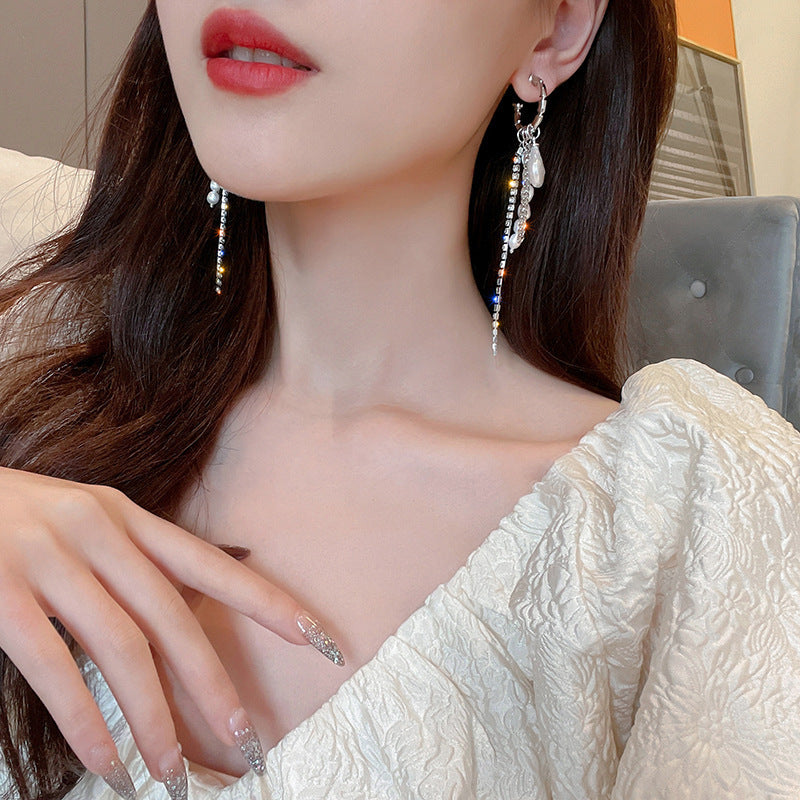 Irregular Freshwater Pearl Tassel Earrings-Jewearrings