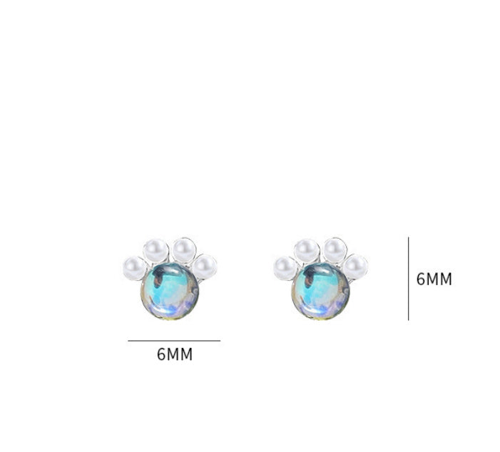 Colorful Cat's Paw Stud Earrings Female Cartoon-Jewearrings