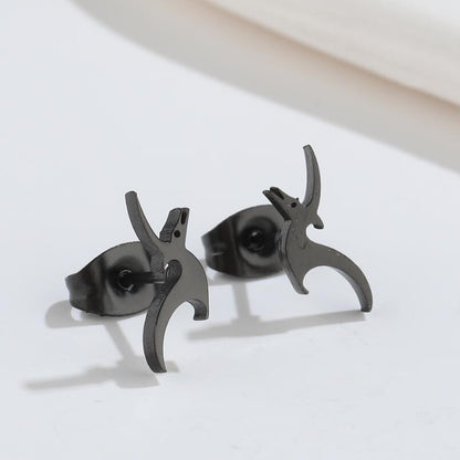 Women's Creative Simple Stainless Steel Dragon Stud Earrings-Jewearrings