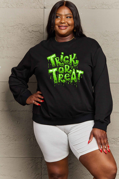 Simply Love Full Size TRICK OR TREAT Graphic Sweatshirt-Jewearrings