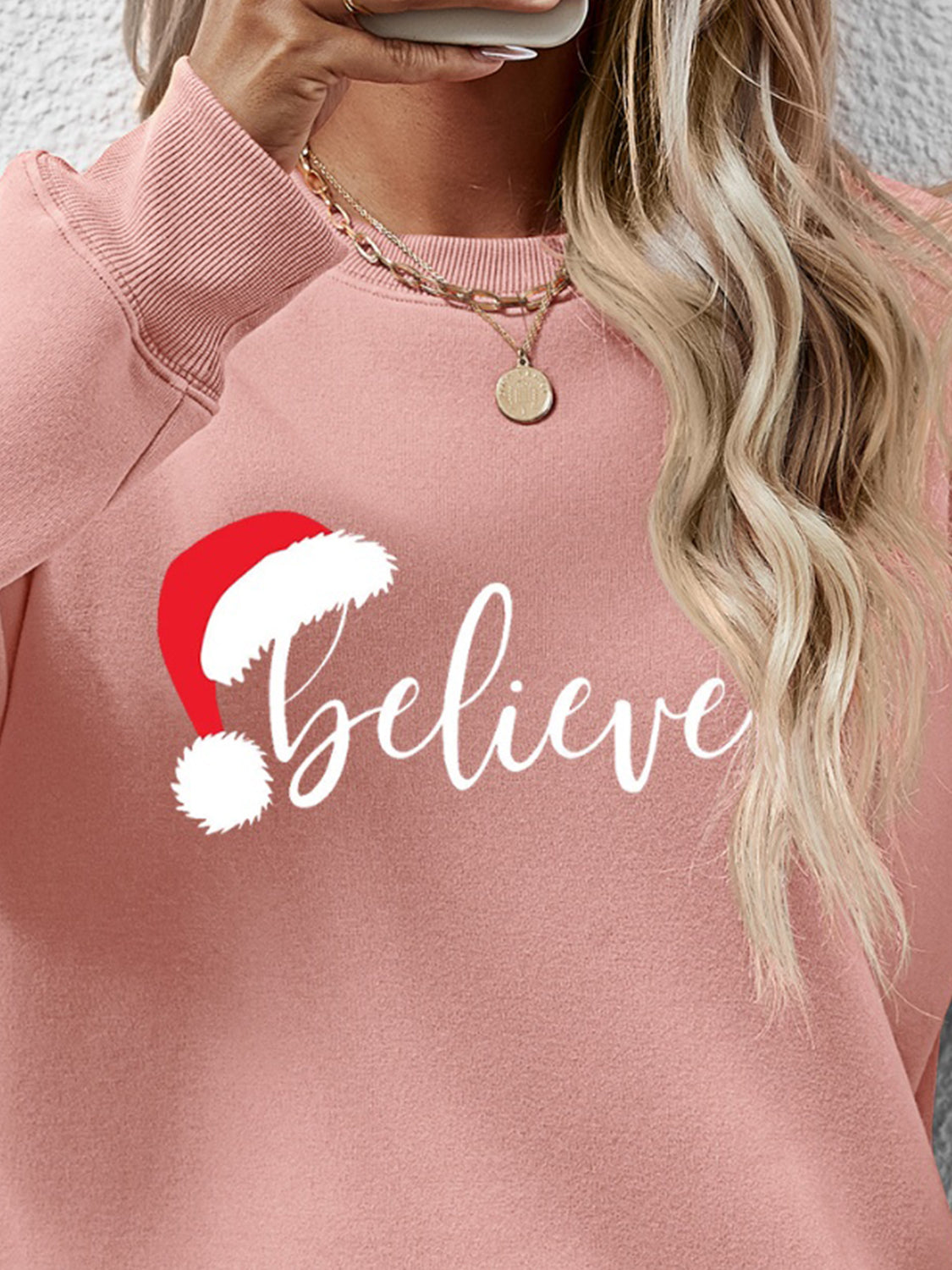 BELIEVE Graphic Long Sleeve Sweatshirt-Jewearrings