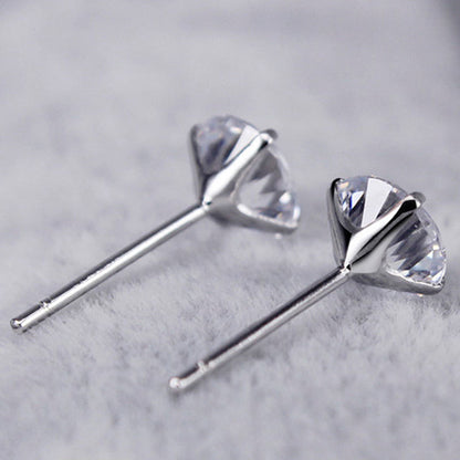 Women's Fashion Personality Four Claw Silver Stud Earrings-Jewearrings