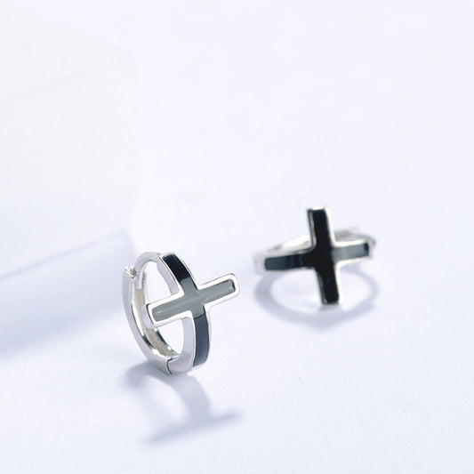 Cross Earrings Korean Version Of The Same Silver Jewelry-Jewearrings