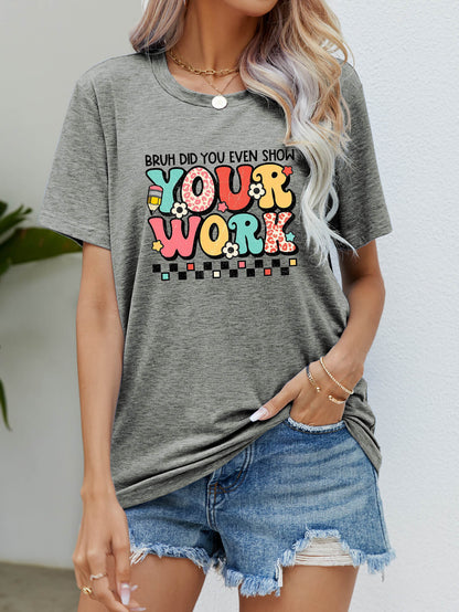 Letter Graphic Short Sleeve T-Shirt-Jewearrings