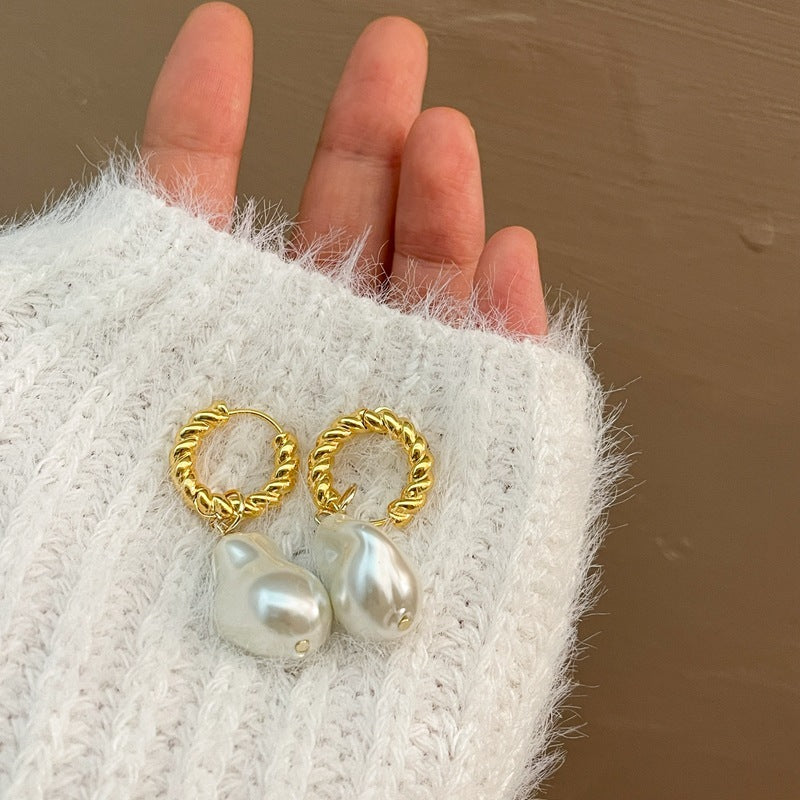 Irregular Pearl Earrings Jewelry Girl-Jewearrings