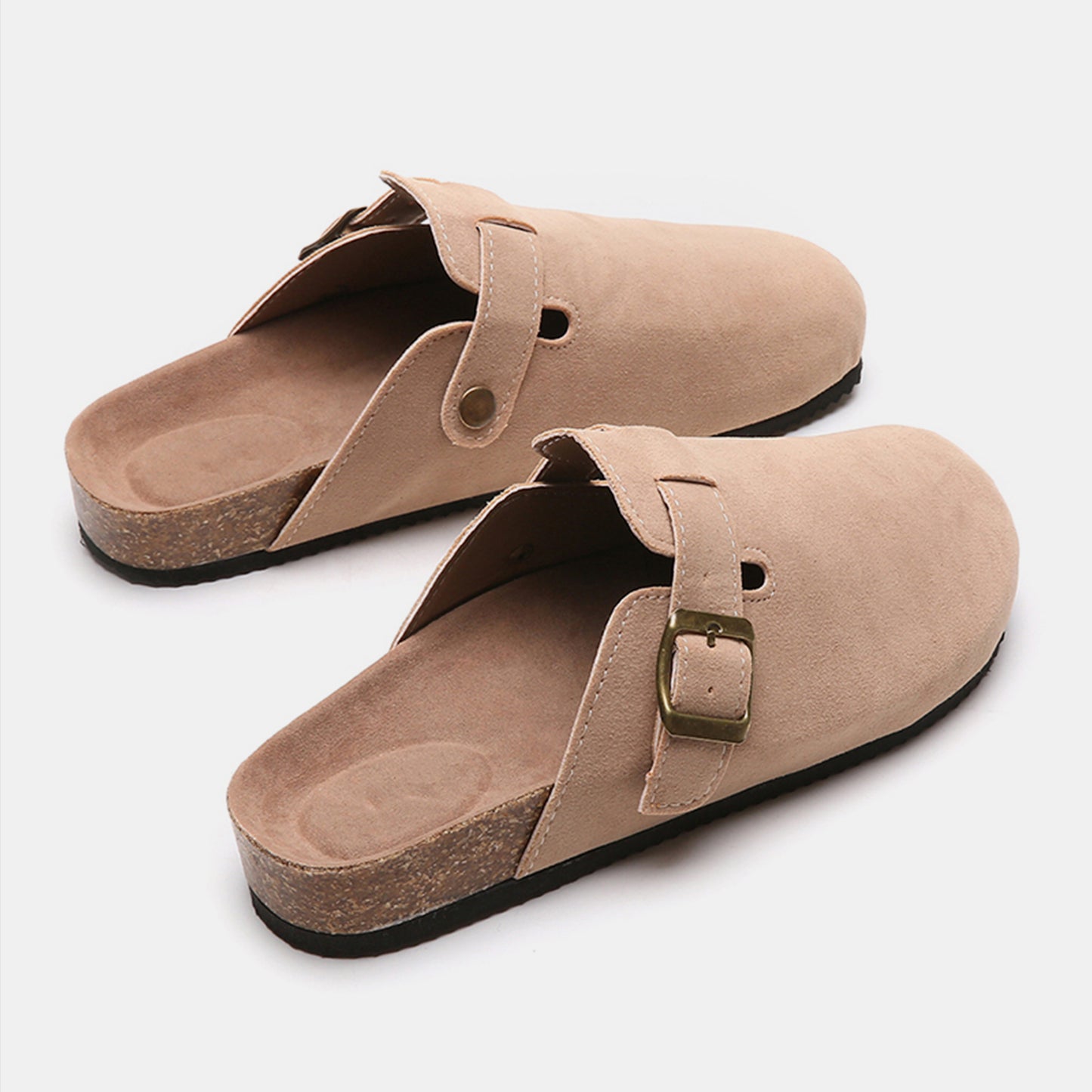 Suede Closed Toe Buckle Slide-Jewearrings