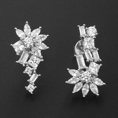 4428E Personality S925 Silver Inlaid 5A Zircon Simple Stud Earrings-Jewearrings