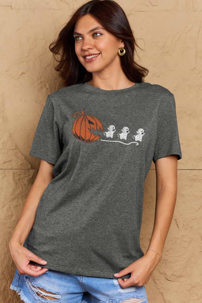 Simply Love Full Size Jack-O'-Lantern Graphic Cotton T-Shirt-Jewearrings