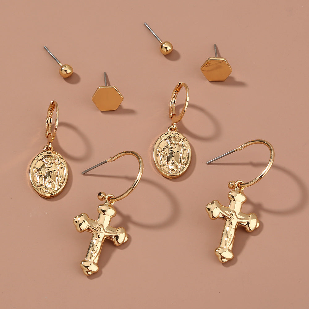 Religious Cross Multi-element Set Earrings-Jewearrings