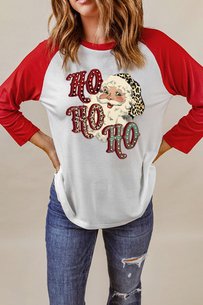 Santa Graphic Raglan Sleeve T-Shirt-Jewearrings