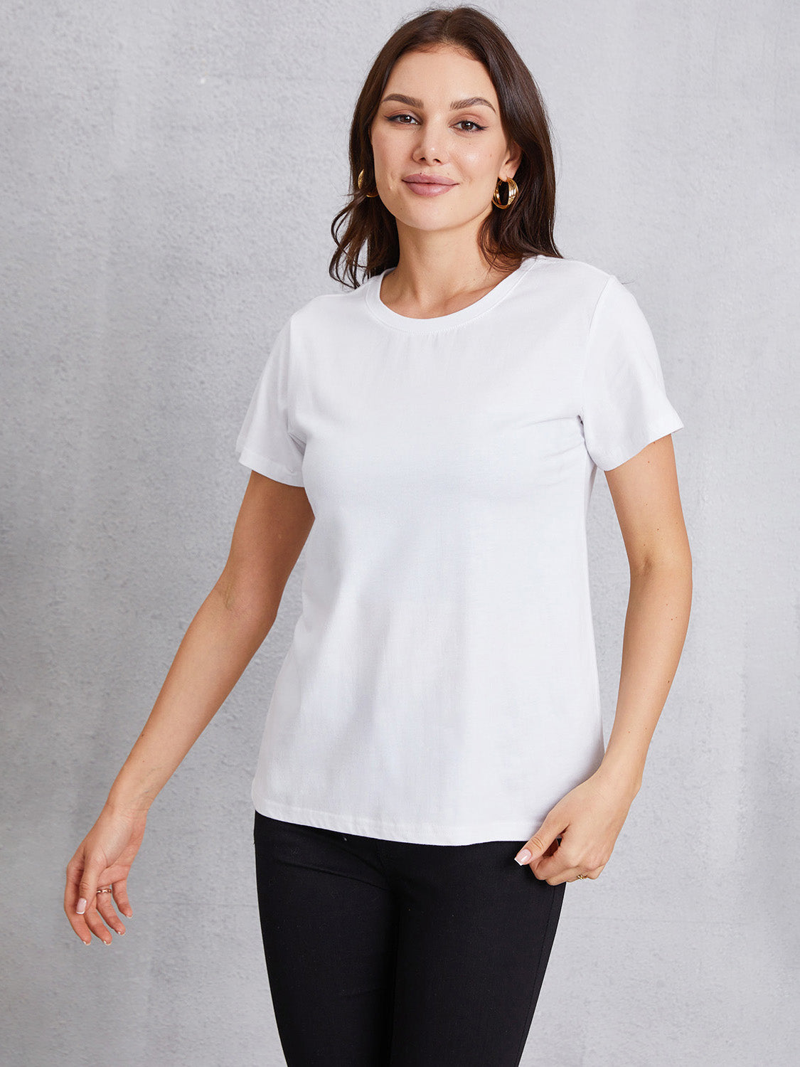 Round Neck Short Sleeve T-Shirt-Jewearrings