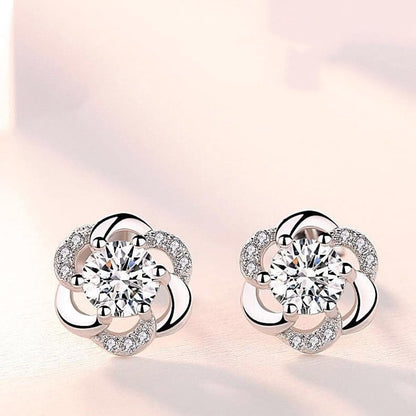 Perfect White Stud Earrings With Diamonds-Jewearrings