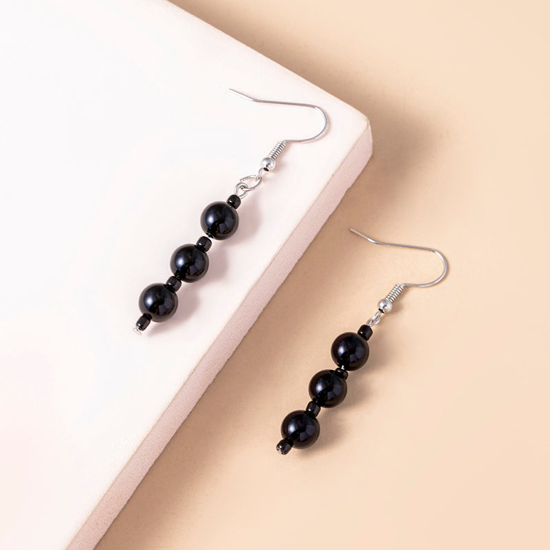 Anime Tokyo Revengers Imaushi Wakasa Earrings Vintage Black Beads Pendant Dangle Earrings-Jewearrings