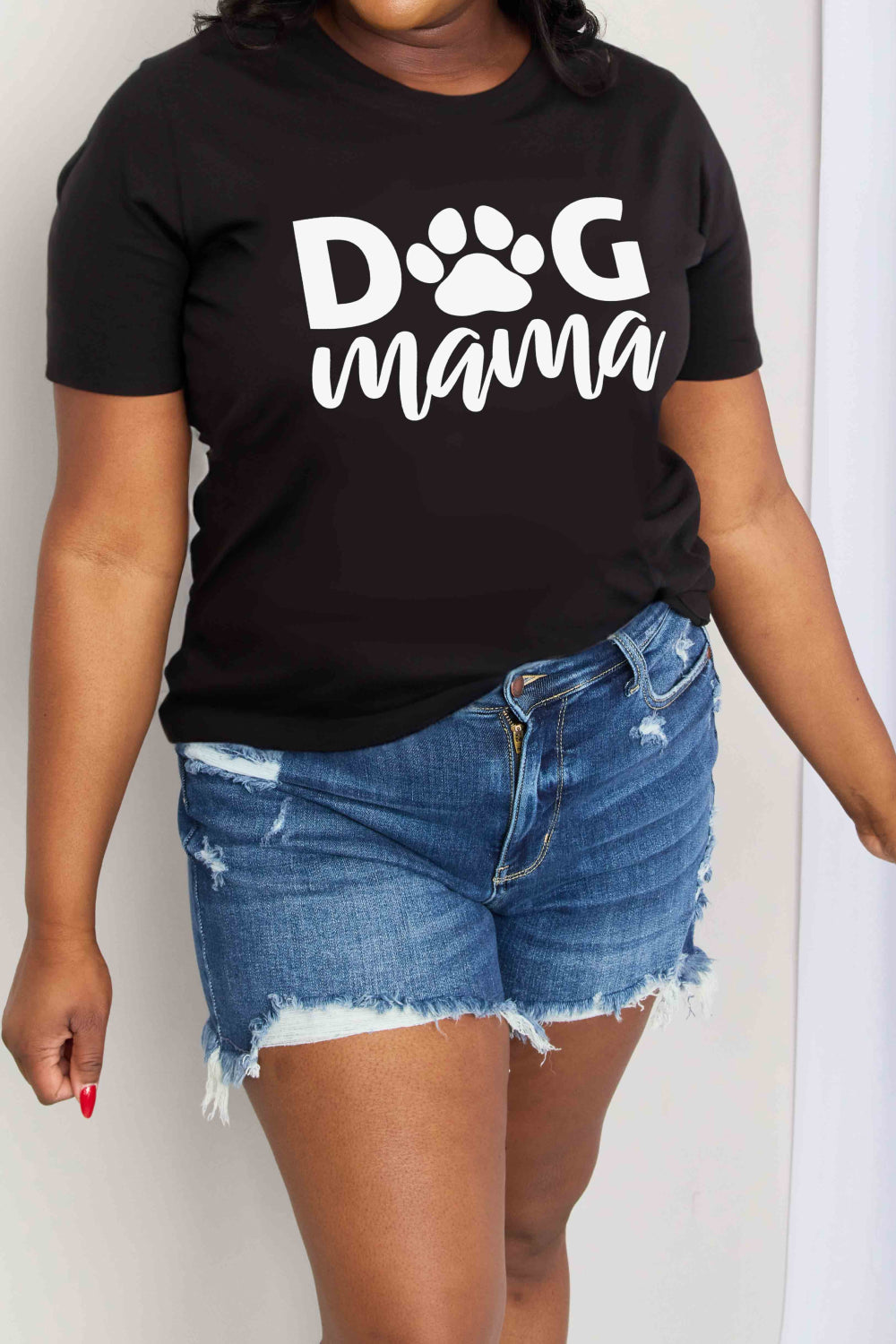 Simply Love Full Size DOG MAMA Graphic Cotton T-Shirt-Jewearrings