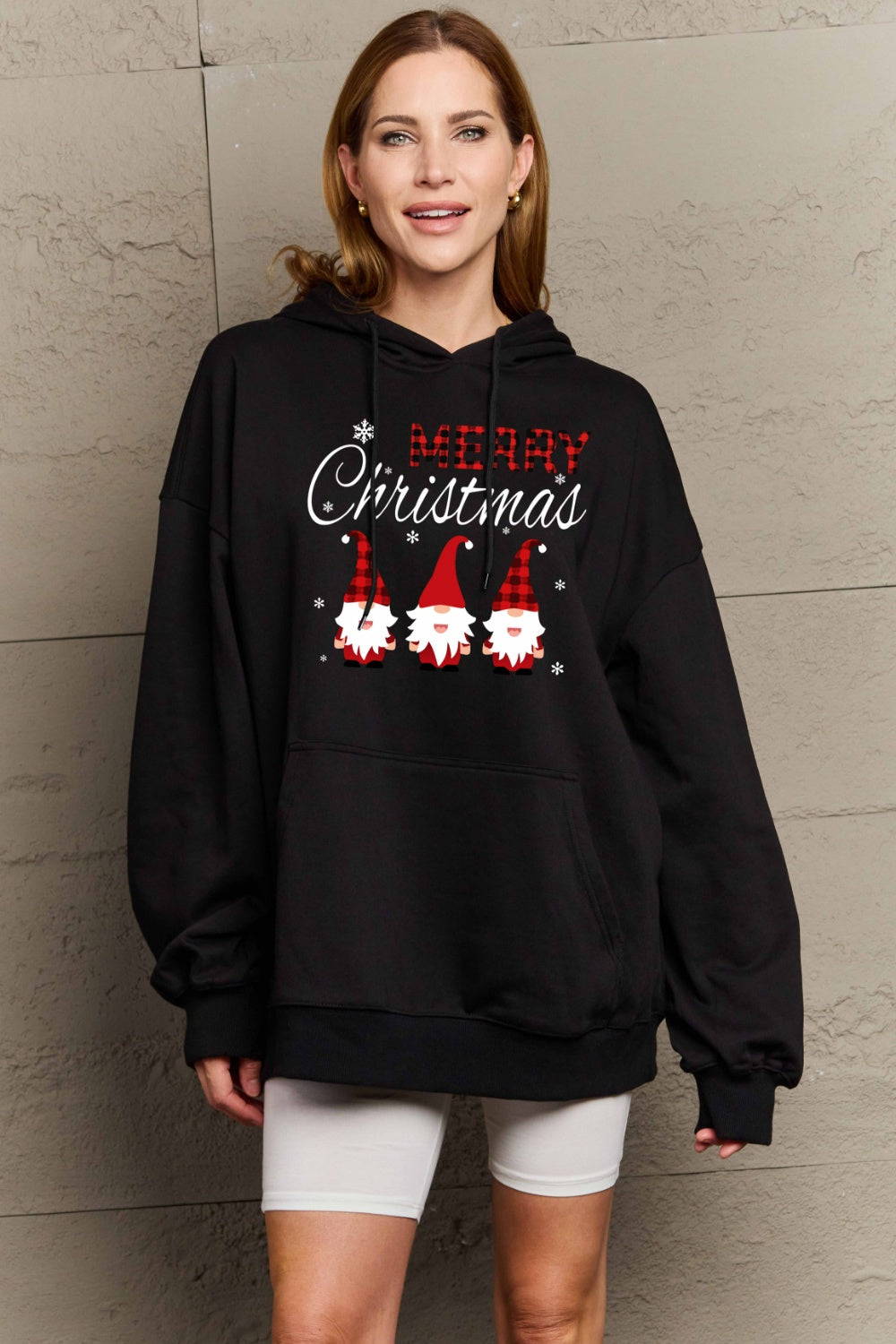 Simply Love Full Size MERRY CHRISTMAS Graphic Hoodie-Jewearrings