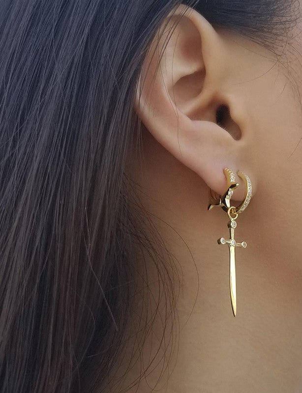 Dagger Earring Earrings Earrings Cross-border Hot-selling Fashion Simple And Creative Diamond Earrings-Jewearrings