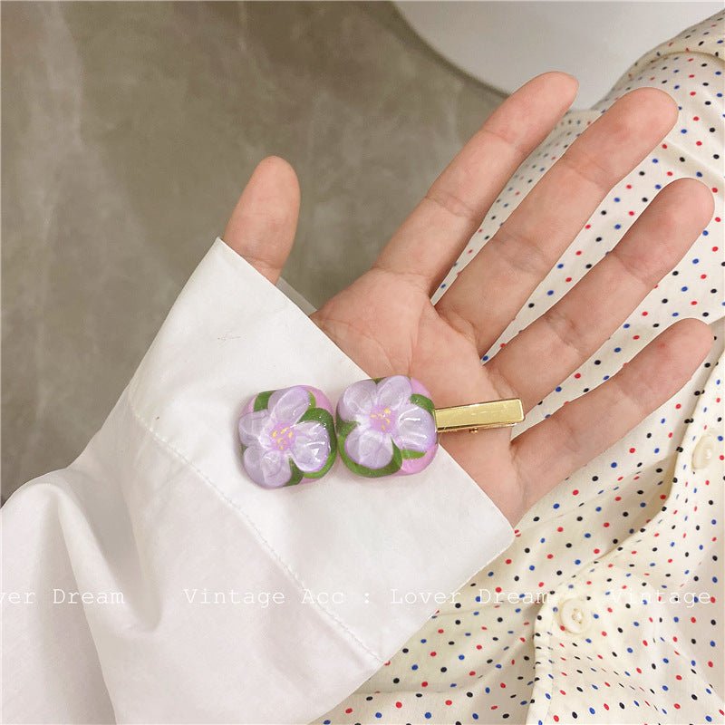 Daisy Earrings With Floral Blue Hairpin-Jewearrings