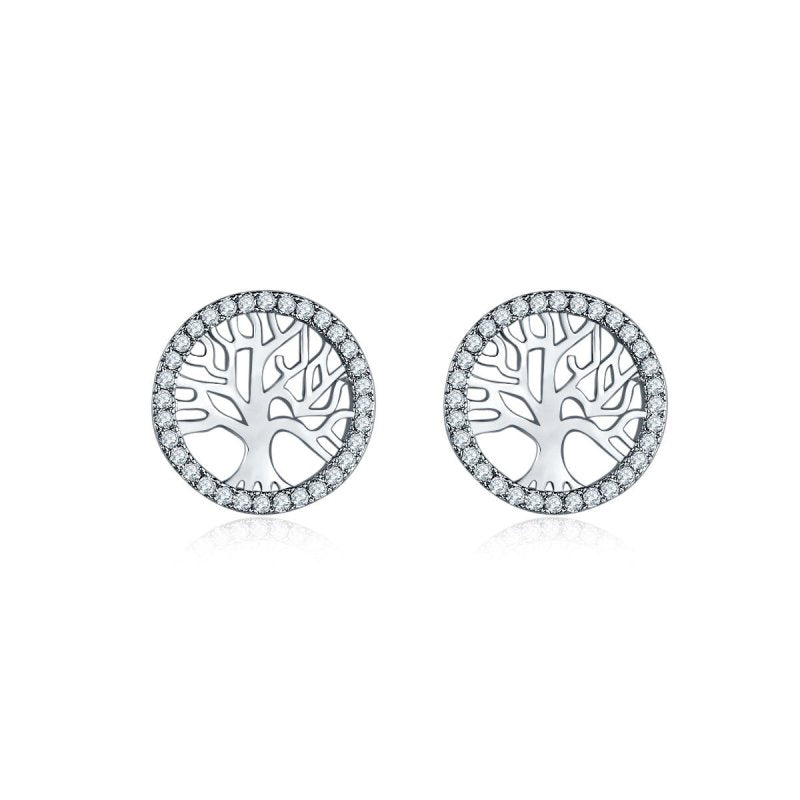 Daisy flower s925 silver five-leaf flower Thai silver diamond stud earrings-Jewearrings