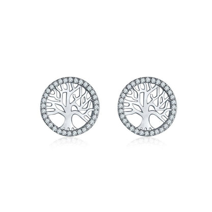 Daisy flower s925 silver five-leaf flower Thai silver diamond stud earrings-Jewearrings