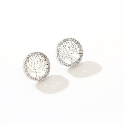 Daisy flower s925 silver five-leaf flower Thai silver diamond stud earrings-Jewearrings