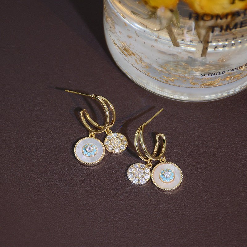 Daughter Of The Sea Compass Natural Shell Women's Earrings-Jewearrings