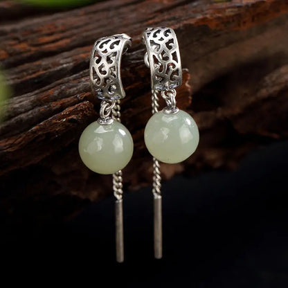 Dazzle with Disco Ball Earrings - Sterling Silver & White Jade Studs-Jewearrings