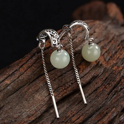 Dazzle with Disco Ball Earrings - Sterling Silver & White Jade Studs-Jewearrings