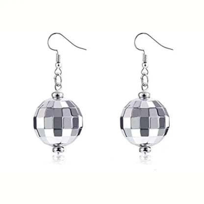 Dazzling Disco Ball Earrings - 24mm Silver - Vintage Style-Jewearrings