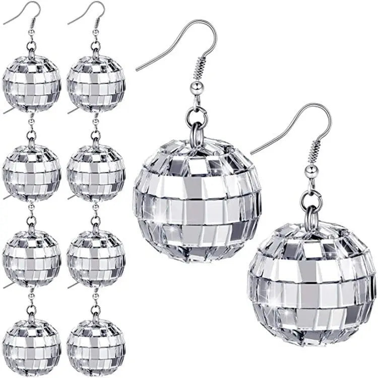 Dazzling Disco Ball Earrings - 24mm Silver - Vintage Style-Jewearrings