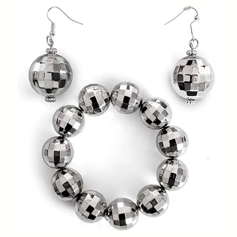 Dazzling Disco Ball Earrings - 24mm Silver - Vintage Style-Jewearrings