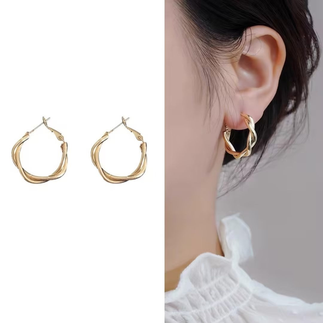 Simple Ear Clip Sterling Silver Earrings For Women-Jewearrings