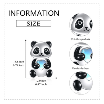 Sterling Silver Panda Stud Earrings Ear Jacket Front Back Earrings-Jewearrings