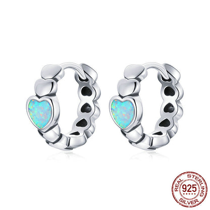 Women's Fashion Simple Silver Heart-shaped Earrings-Jewearrings