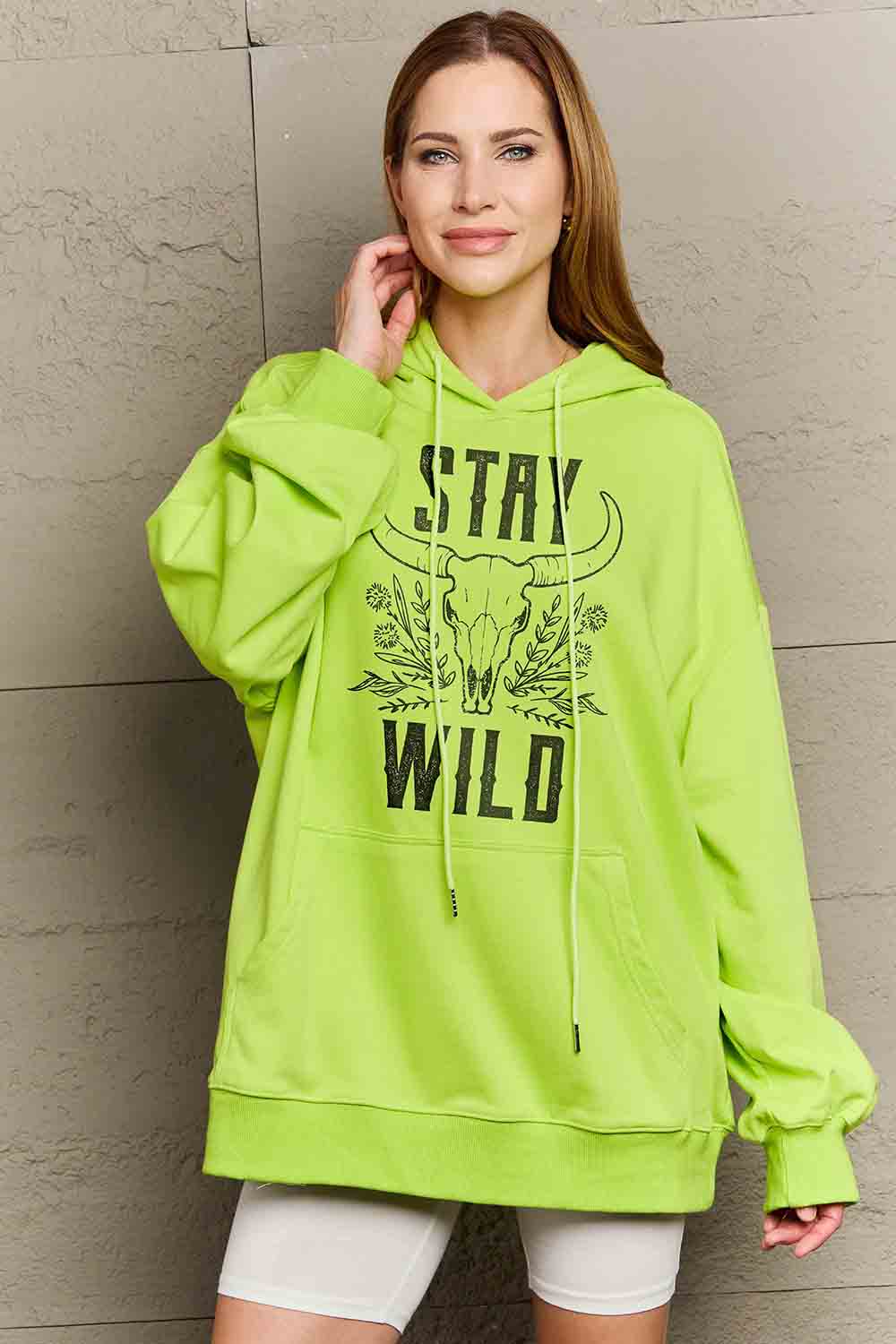 Simply Love Simply Love Full Size STAY WILD Graphic Hoodie-Jewearrings