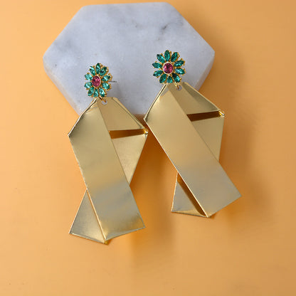 Palace Style Baroque Cross Earrings Female Long Earrings-Jewearrings