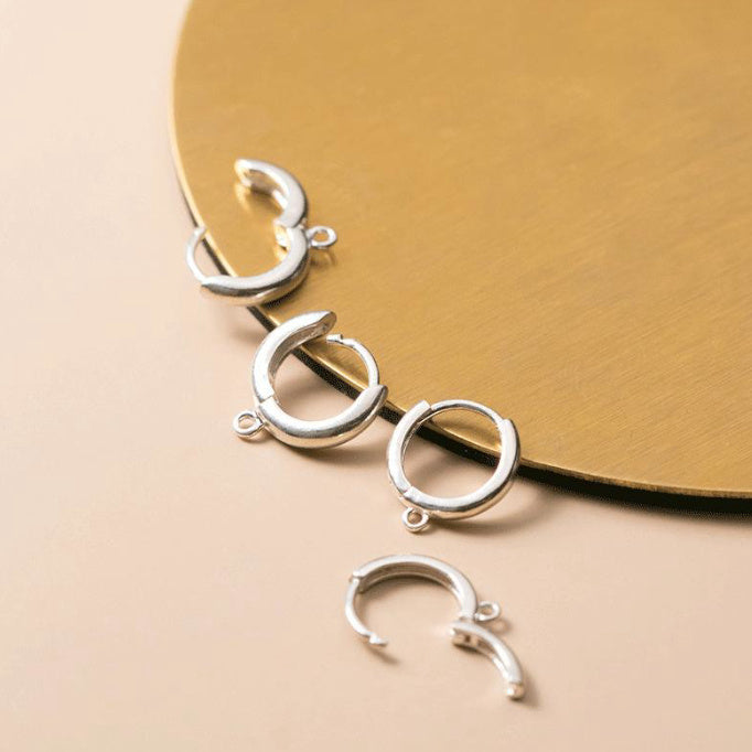 Women's Silver Round Earrings With Ring Ear Clip-Jewearrings