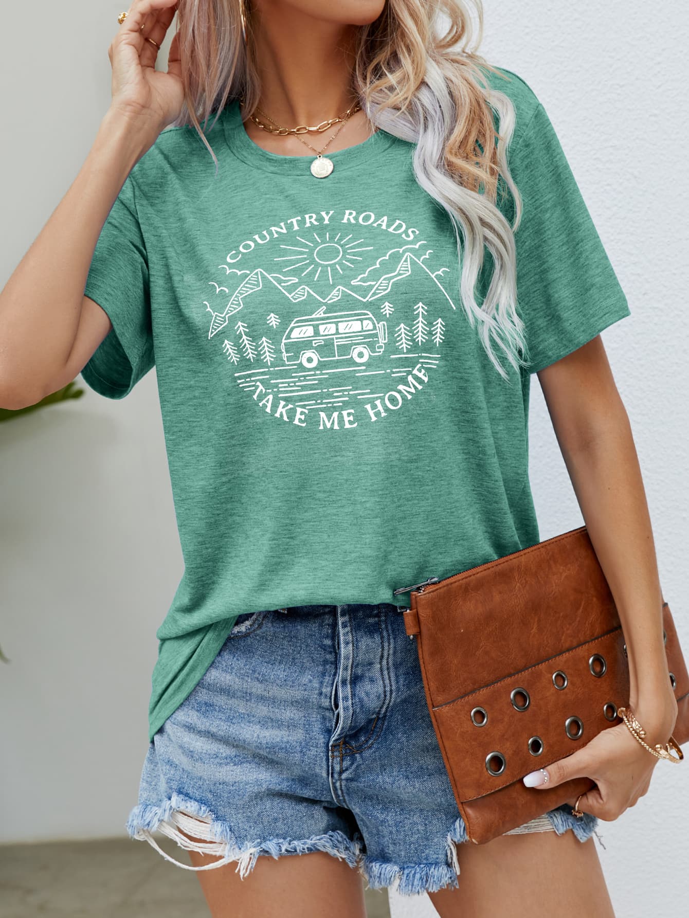 COUNTRY ROADS TAKE ME HOME Graphic Tee-Jewearrings